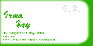 irma hay business card
